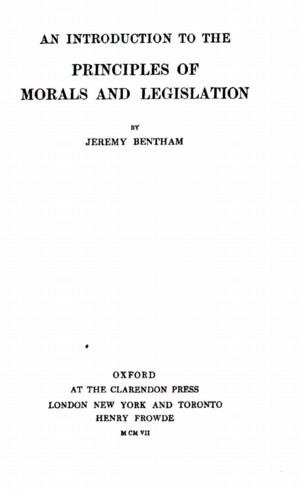 Bentham's An Introduction to the.