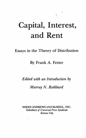 Capital, Interest, and Rent